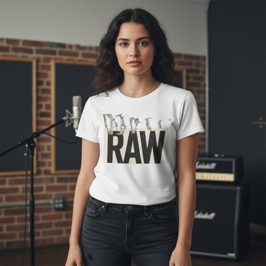 RAW Unisex Softstyle T-Shirt - Casual Graphic Tee for Everyday Wear, Perfect for Gift Giving, Streetwear, Summer Outfits Printify