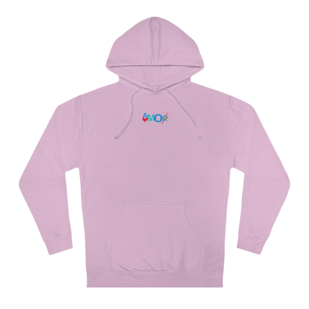 AMORX Unisex Hooded Sweatshirt - Cool and Edgy Love Typography Design Printify