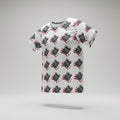 Men's Graphic Tee — Retro Skull & Candy Cane Pattern Holiday Shirt