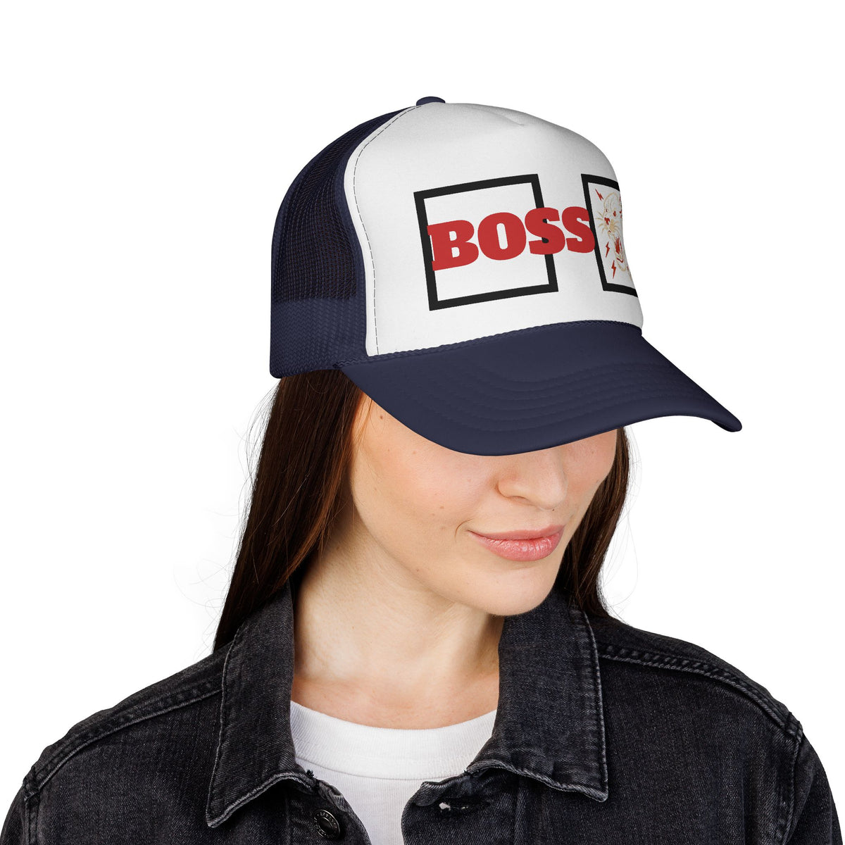 Bold Boss Trucker Cap - Eye-Catching Statement Hat for Leaders, Cool Gifts for Him & Her, Fun Outdoor Style, 'Boss' Design