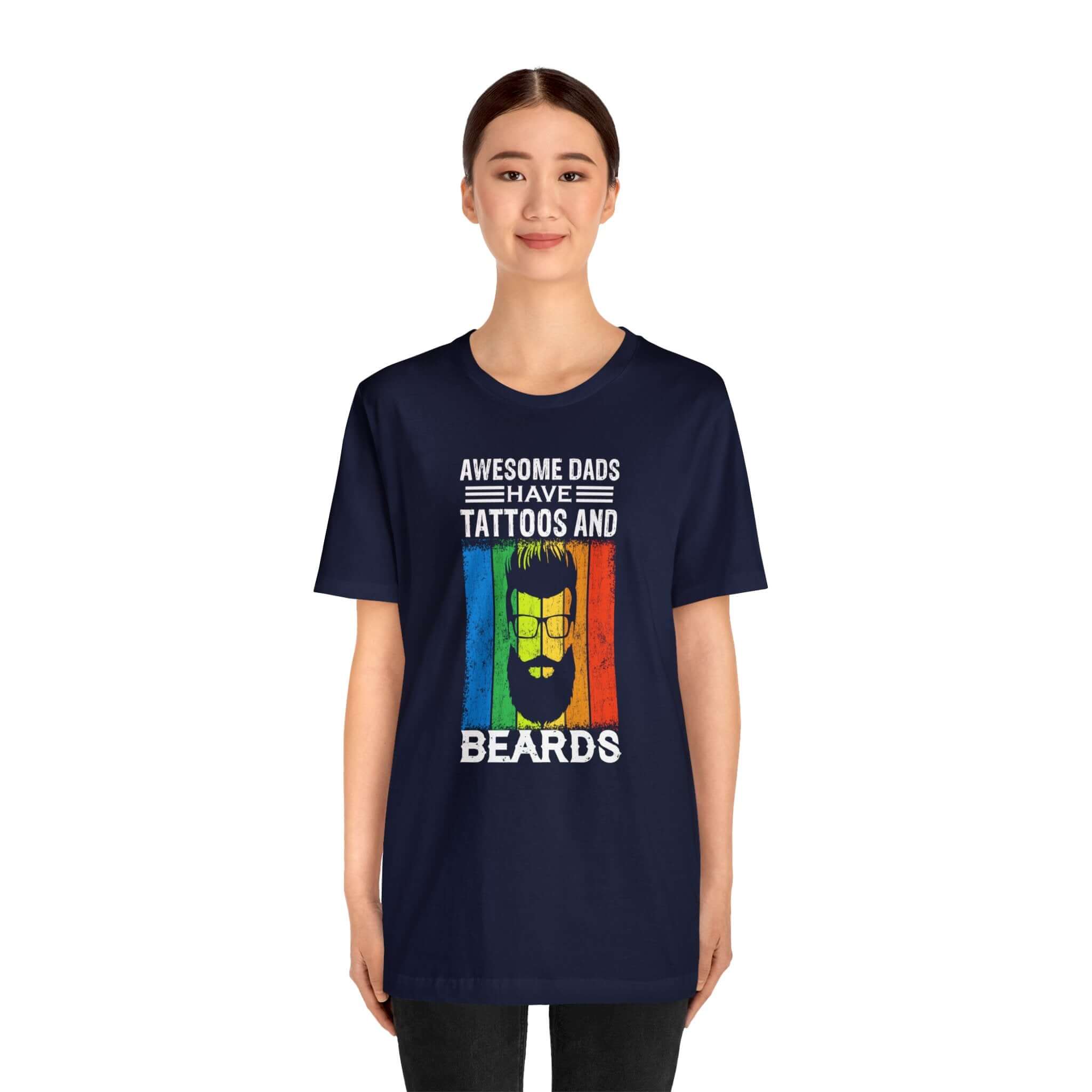 Awesome Dads Have Tattoos And Beards Unisex Tee - RC’nSONS