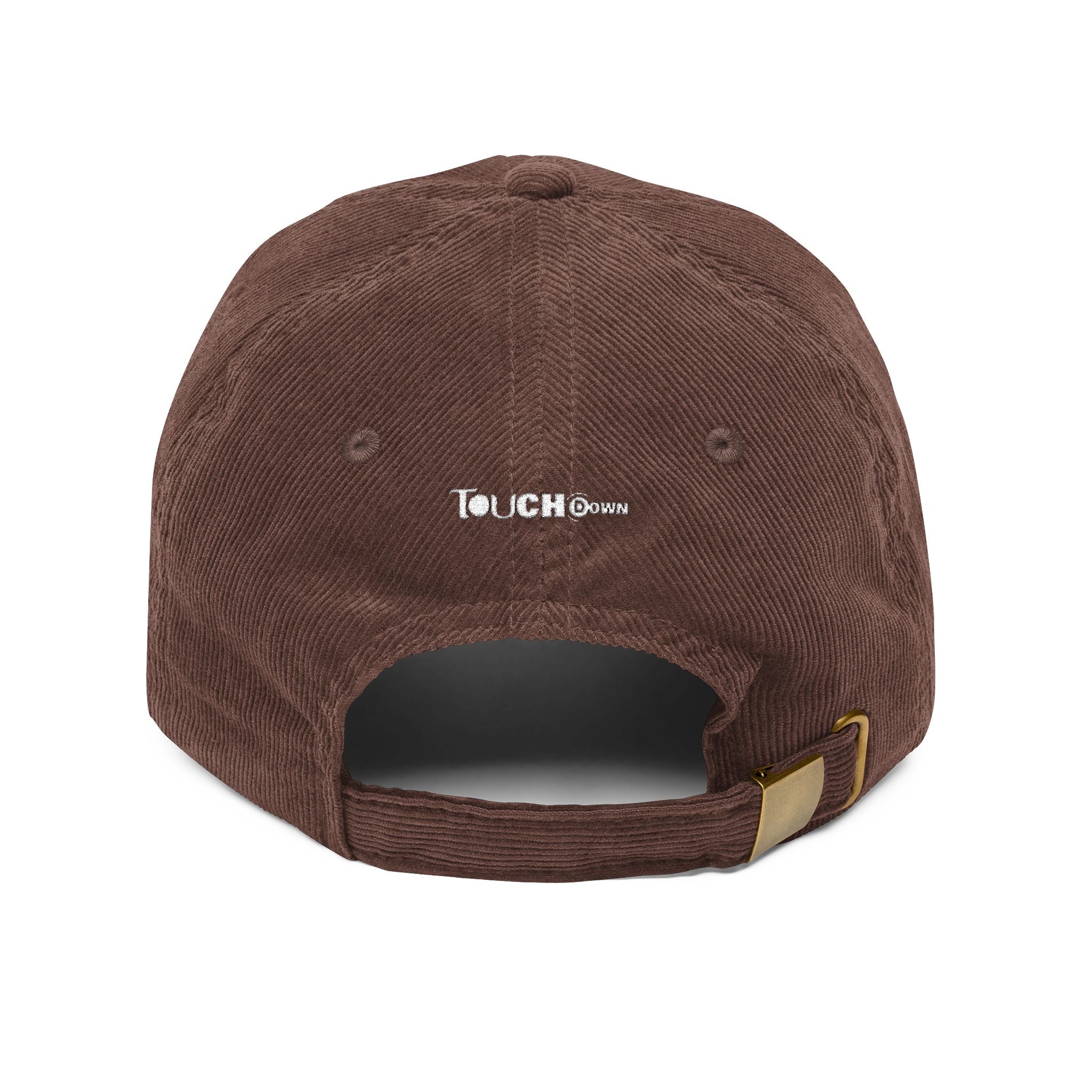 Touchdown Corduroy Cap, Embroidered Sports Hat, Casual Look, Gift for Sports Lovers, Year-round Accessory, Unisex Style