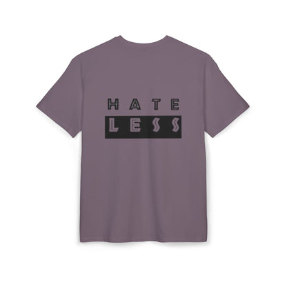 Hate Less Unisex Heavy Oversize Tee - Casual Statement Shirt for Positive Vibes