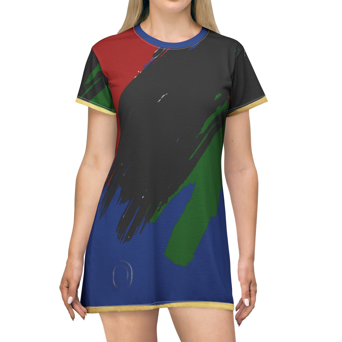 T-Shirt Dress Gold Stripes (AOP)