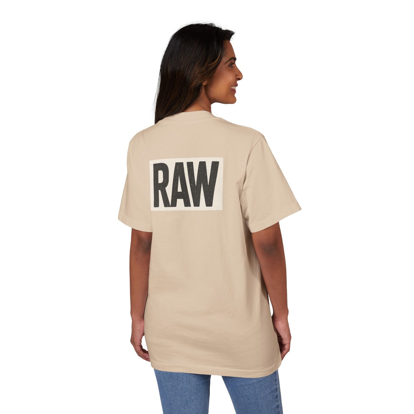 Stylish Unisex Graphic T-Shirt with 'RAW' Print, Casual Streetwear, Everyday Wear, Gift for Friends, Fashionable Basics Printify