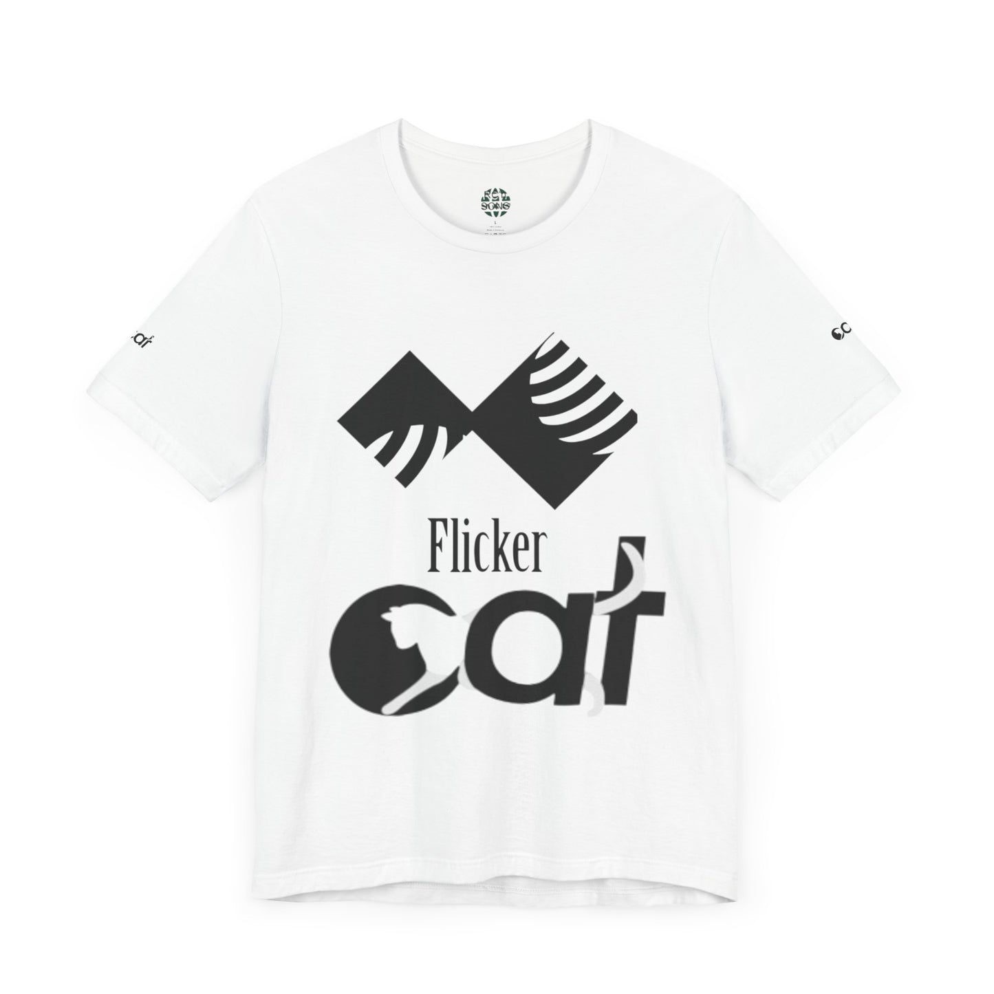 Flicker Cat Graphic Tee - Unisex Jersey Short Sleeve T-Shirt for Cat Lovers