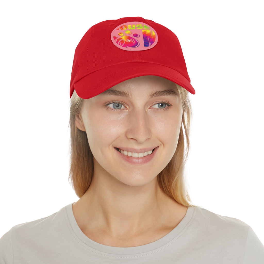 Hat with Leather Patch (Round)