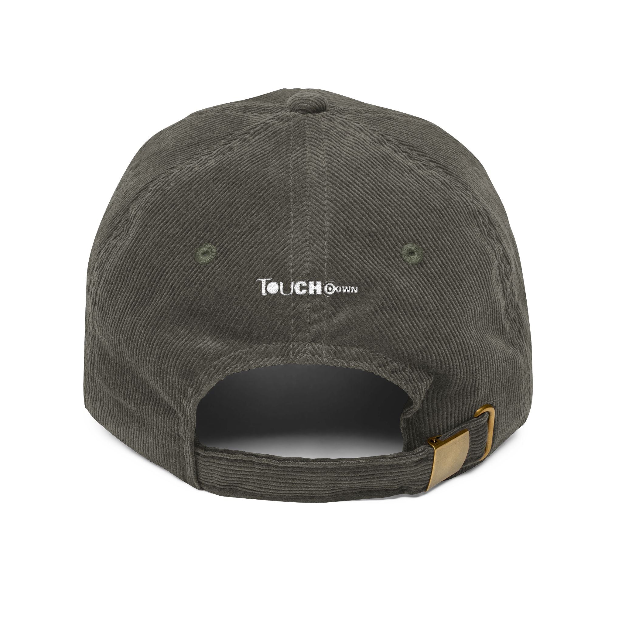 Touchdown Corduroy Cap, Embroidered Sports Hat, Casual Look, Gift for Sports Lovers, Year-round Accessory, Unisex Style