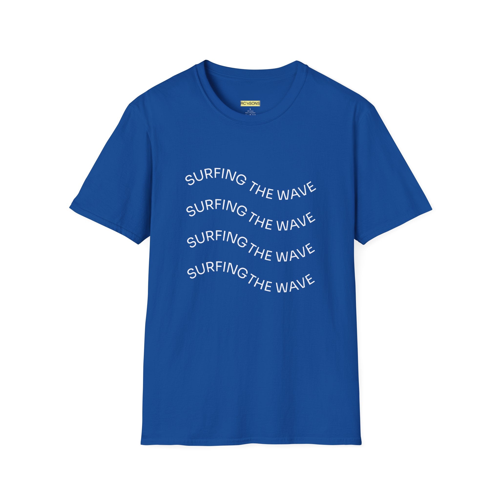 Surfing the Wave Unisex Softstyle T-Shirt, Beachwear, Summer Apparel, Gift for Surfers, Casual Tee, Surfing Theme Shirt