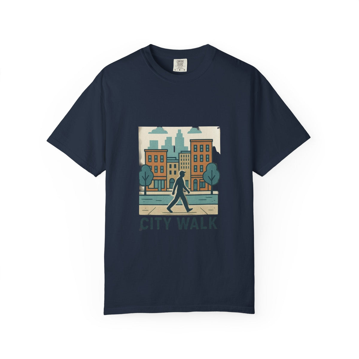 City Walk Unisex Garment-Dyed T-shirt, Urban Streetwear, Casual Fashion, Gift for City Lovers, Travel Enthusiast Apparel Printify