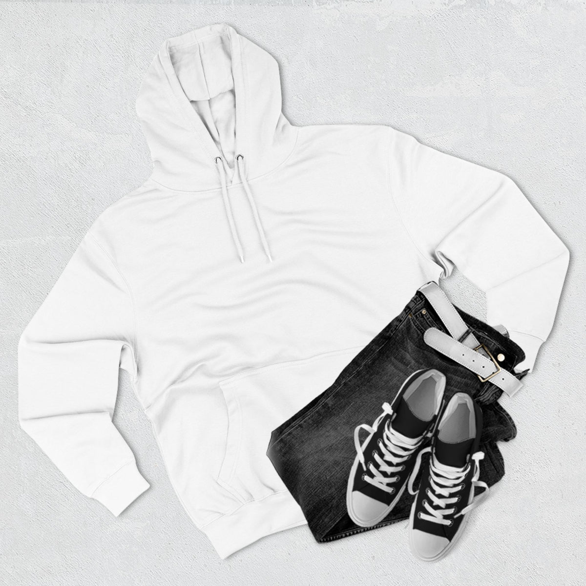 Pale Three-Panel Fleece Hoodie