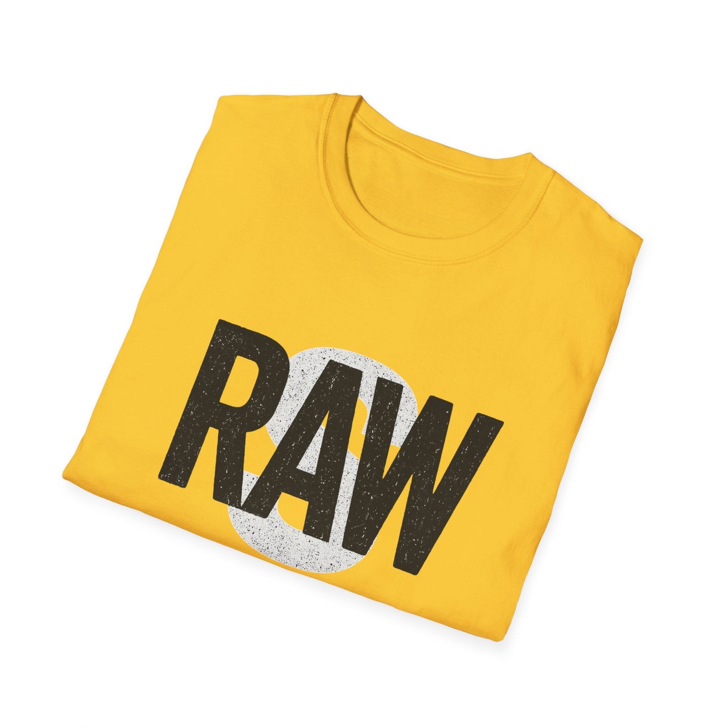 RAW Unisex Softstyle T-Shirt, Casual Graphic Tee, Everyday Wear, Gift for Him or Her, Streetwear Fashion, Summer Essential Printify