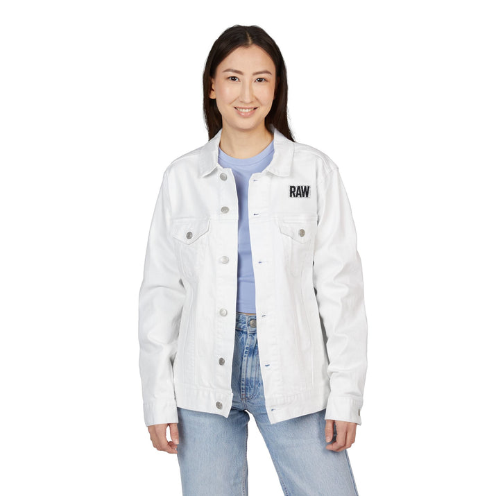 Unisex Embroidered Denim Jacket, Casual Street Style Jacket, Spring Fashion, Unique Gift, Festival Apparel, Everyday Wear Printify