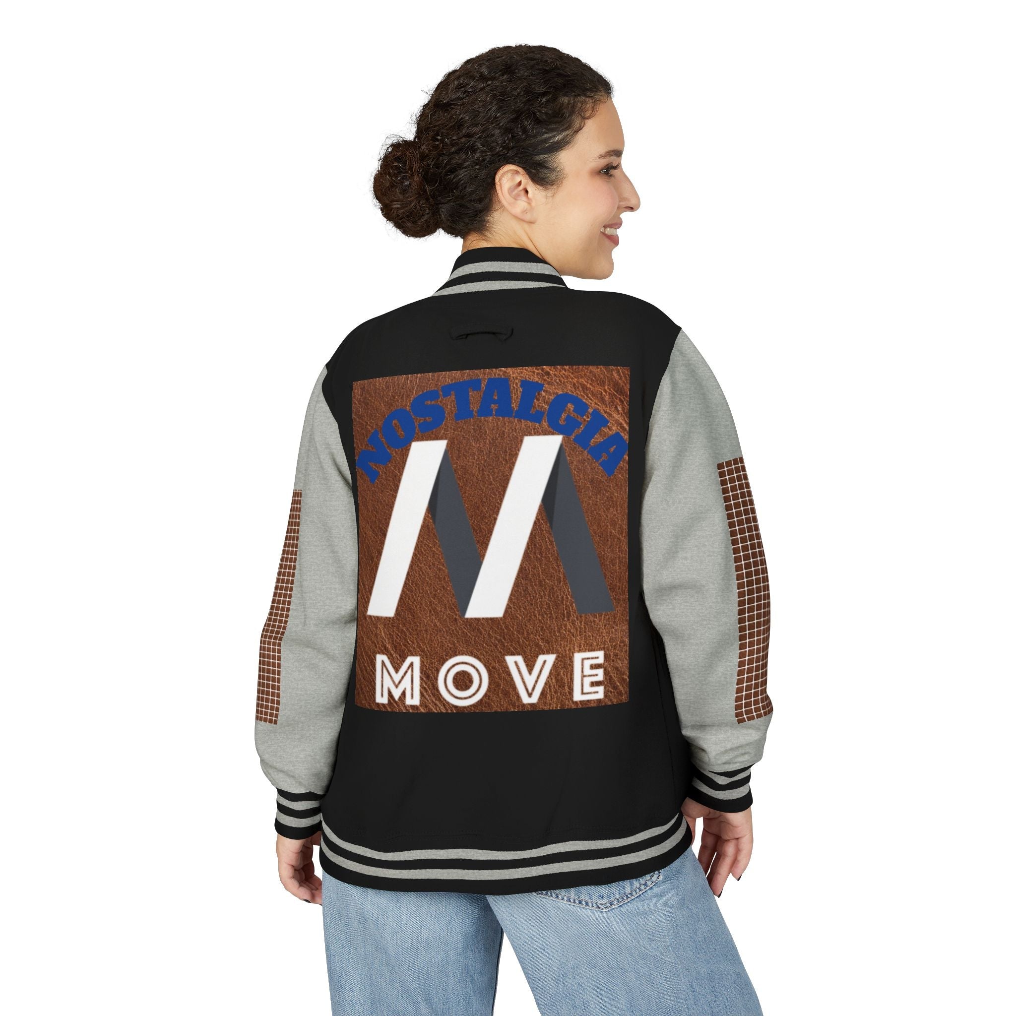 Vintage-Inspired Heavyweight Letterman Jacket, Unisex Varsity Jacket, Retro College Apparel, Perfect for Game Day, Nostalgia Move Style Printify