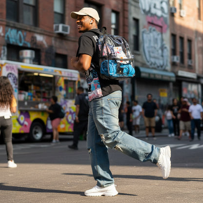 Clear Stadium Backpack - Transparent Rucksack, Game Day Bag, Concert Tote, Travel Purse, Security Friendly Pack Printify