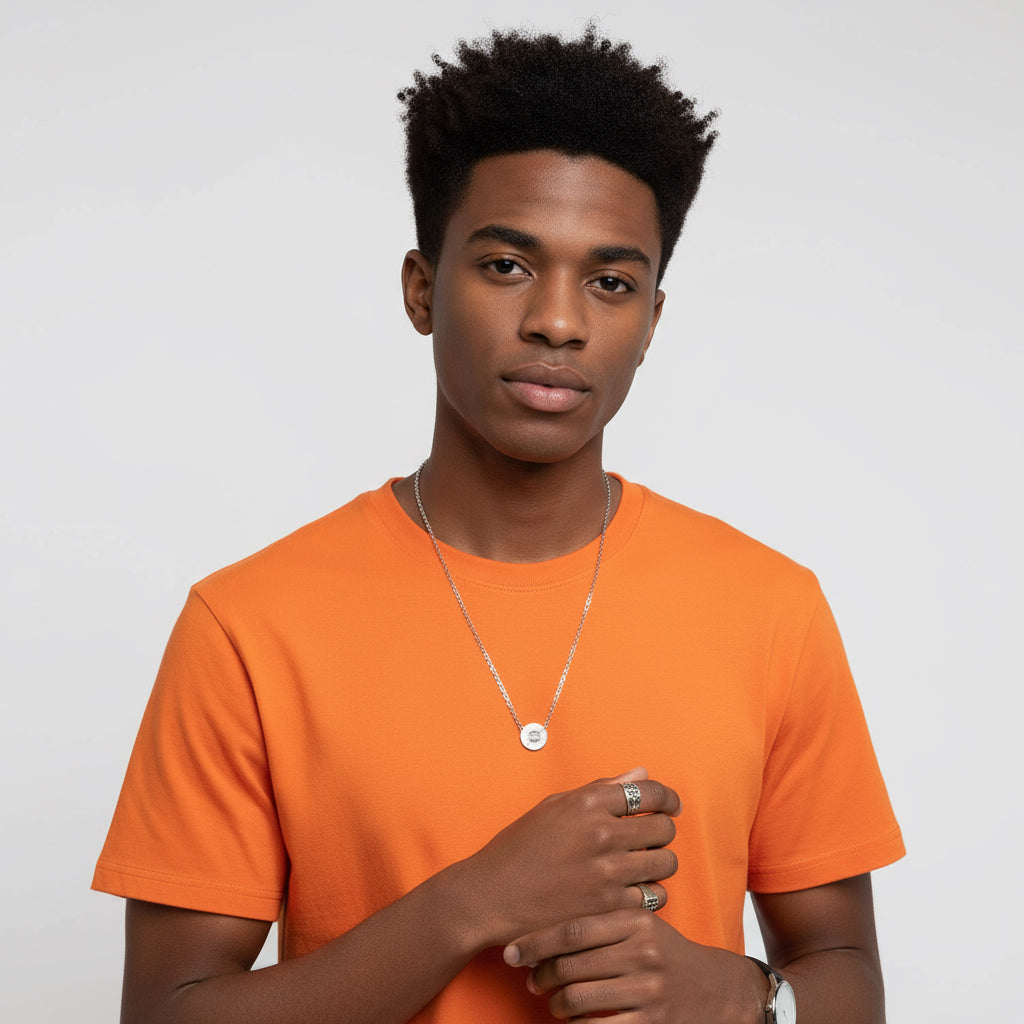 Necklace - Be the lock in Engraved Mini Circle Necklace Printify