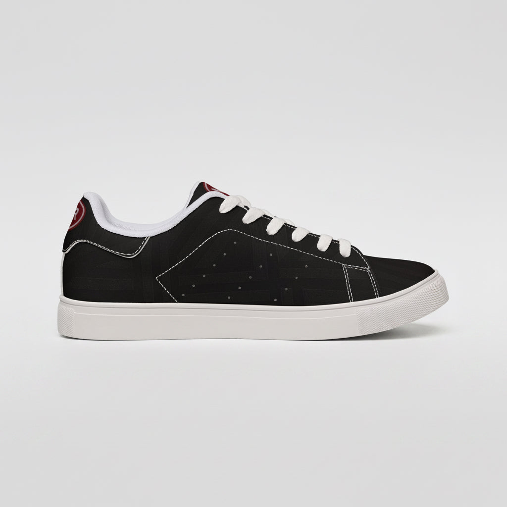 Men's Noir Low-Top Leather Sneakers — Classic Black Casual Trainers