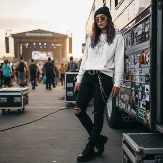 Stylish Three-Panel Fleece Hoodie Printify