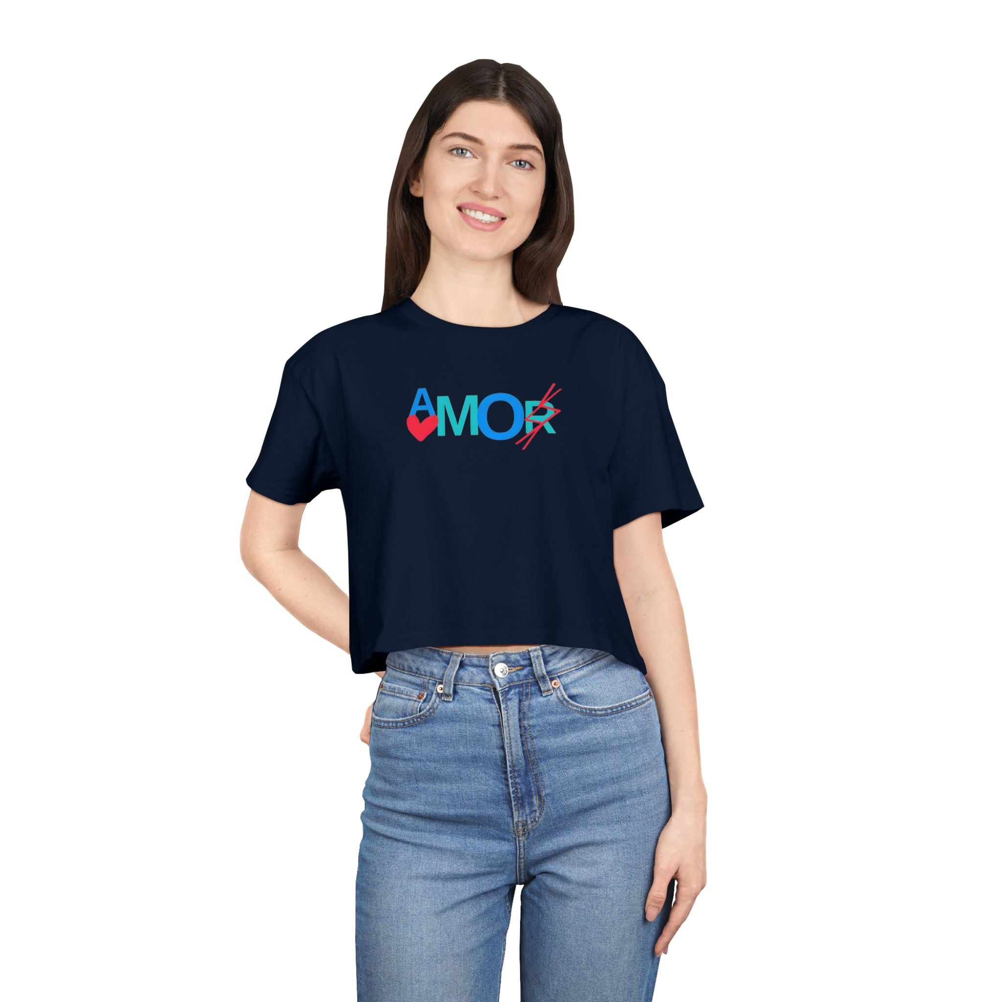 Crop Tee AMORX - Women's Trendy Graphic T-Shirt