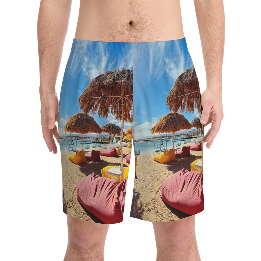 Men's Elastic Beach Shorts (AOP)