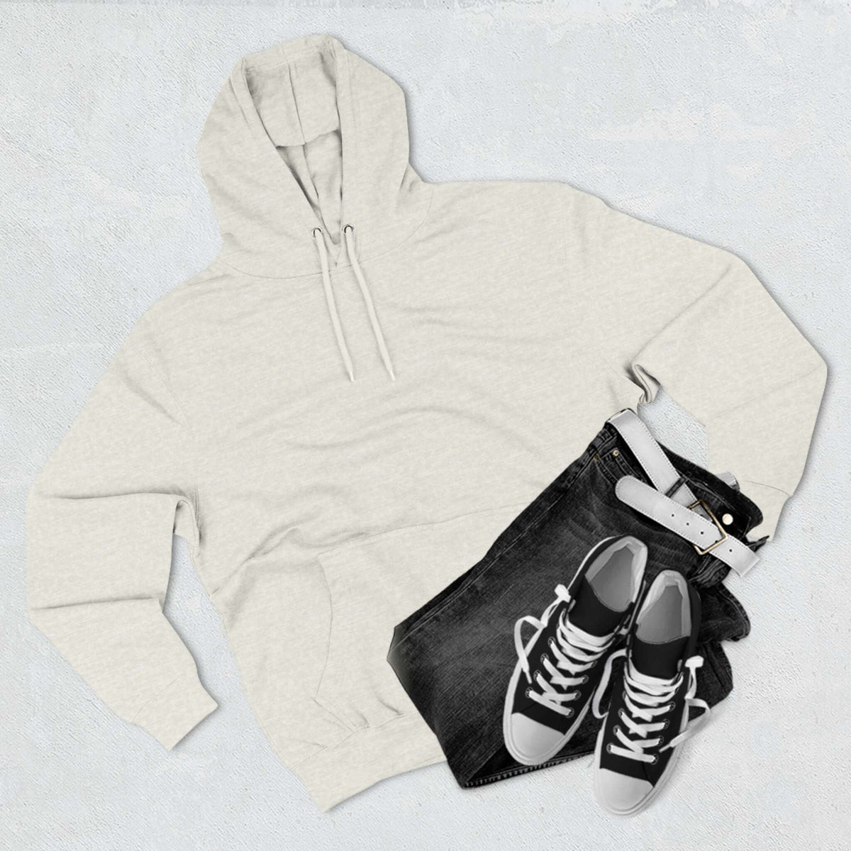 Fleece Hoodie with Quadrat Embroidery