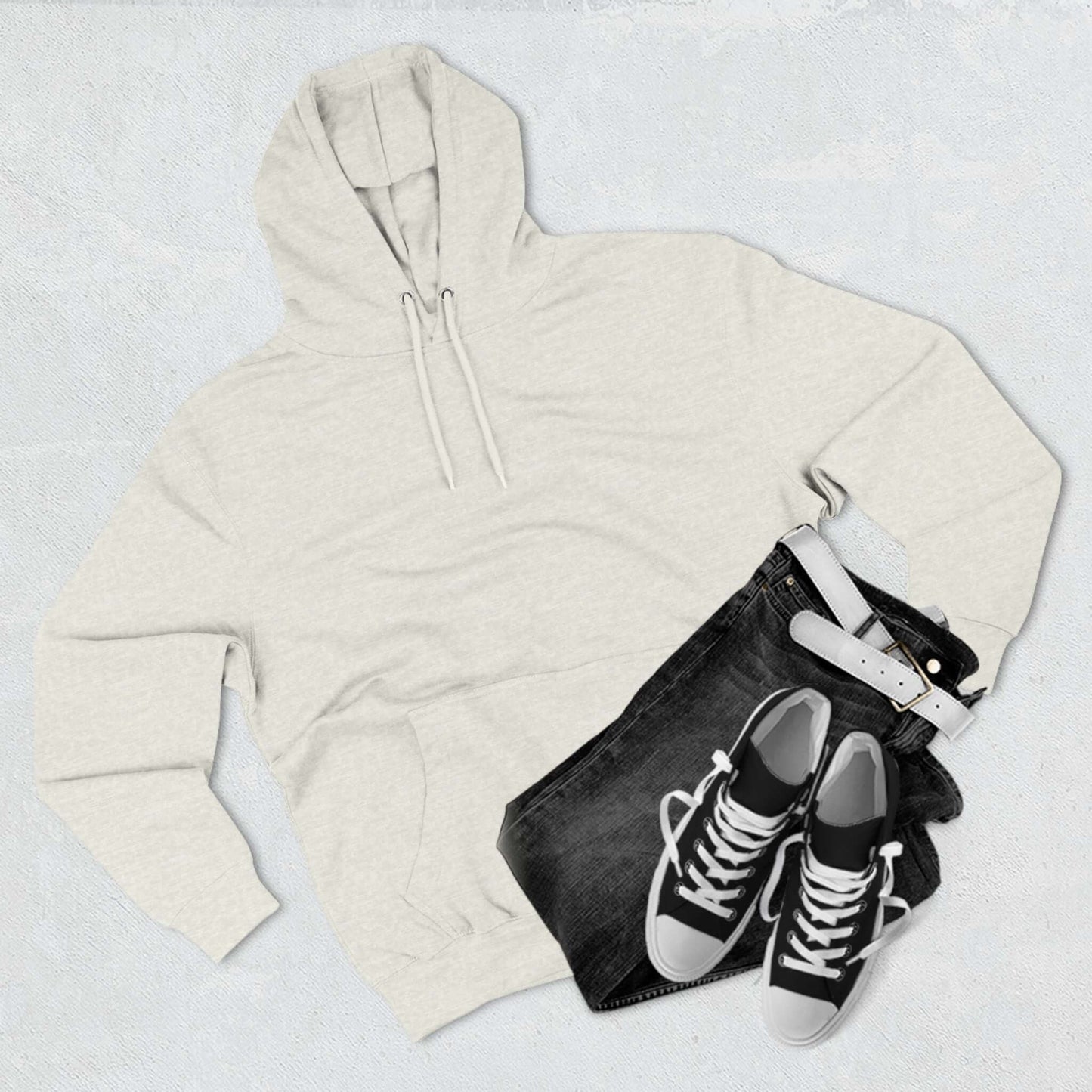 Fleece Hoodie with Quadrat Embroidery