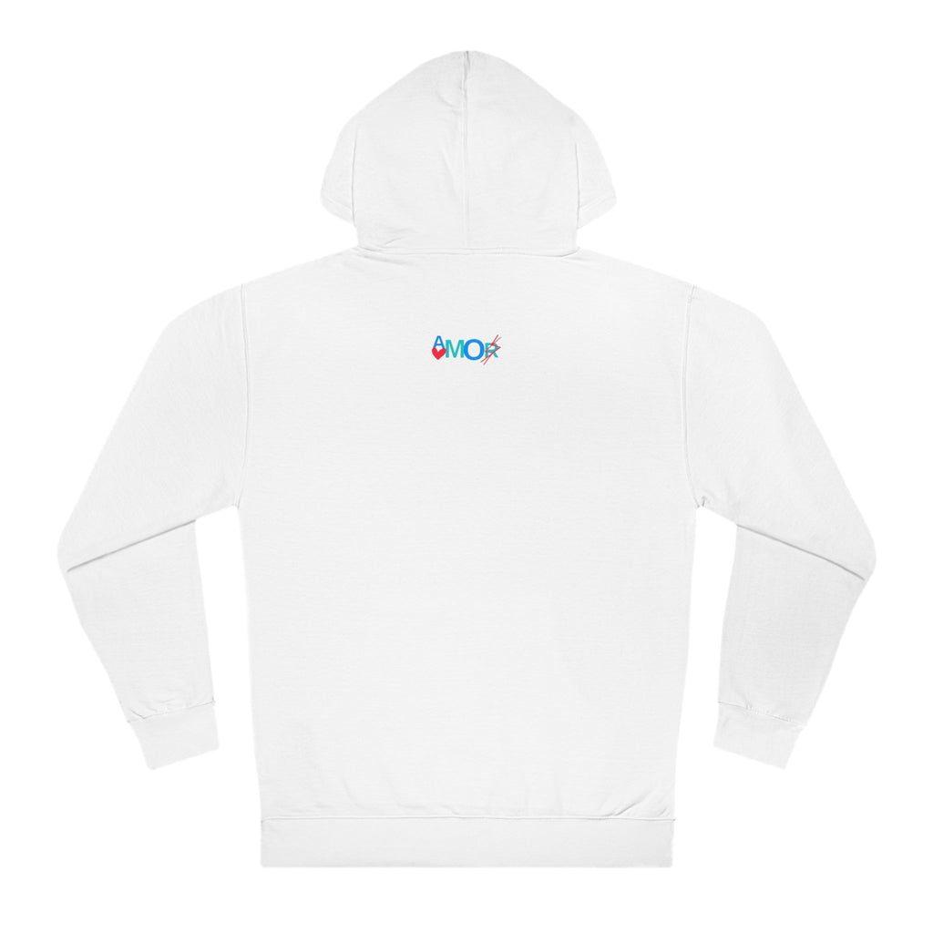AMORX Unisex Hooded Sweatshirt - Cool and Edgy Love Typography Design Printify