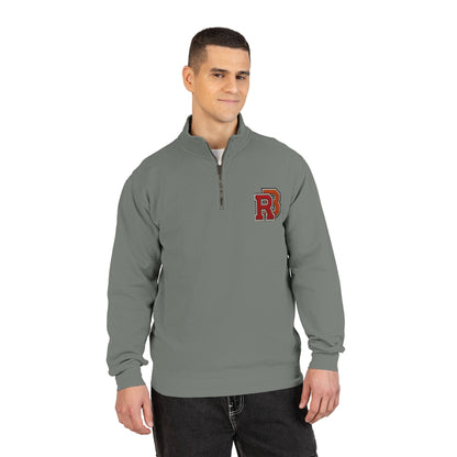 Quarter-Zip Sweatshirt — Retro 'RB' Varsity Logo Pullover Printify