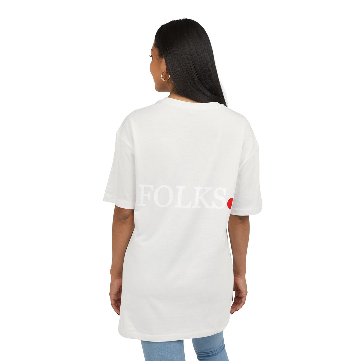 Oversized Tee with Bold Red Dot, Everyday Tee Printify