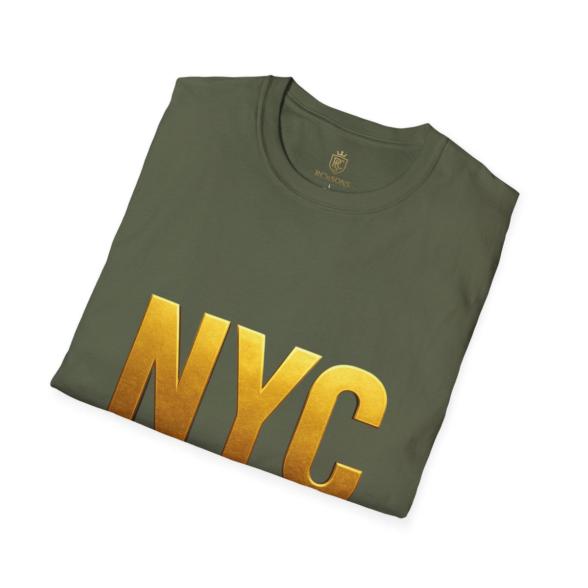 NYC Gold Foil Unisex T-Shirt, Trendy NYC Graphic Tee, Casual Urban Wear, Perfect Gift for Travelers, Stylish Streetwear, Birthday or Holiday Printify
