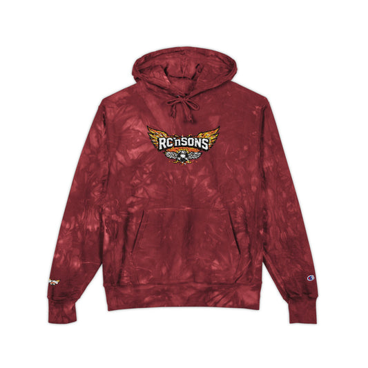 Tie-Dye Embroidered Hoodie — Roosters Wing Logo