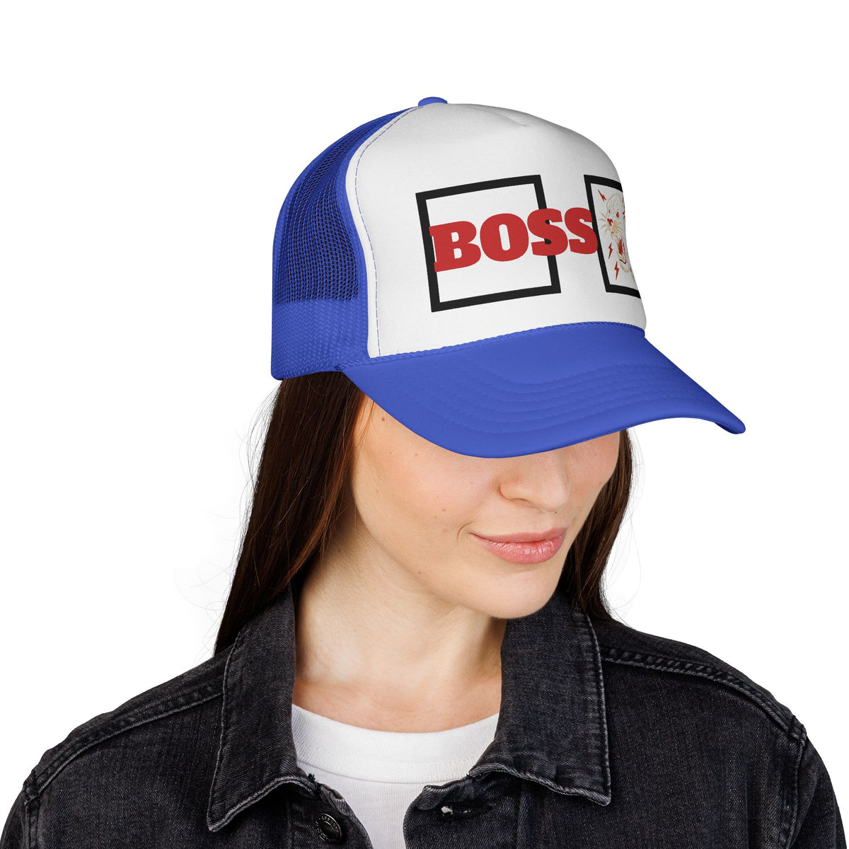 Bold Boss Trucker Cap - Eye-Catching Statement Hat for Leaders, Cool Gifts for Him & Her, Fun Outdoor Style, 'Boss' Design