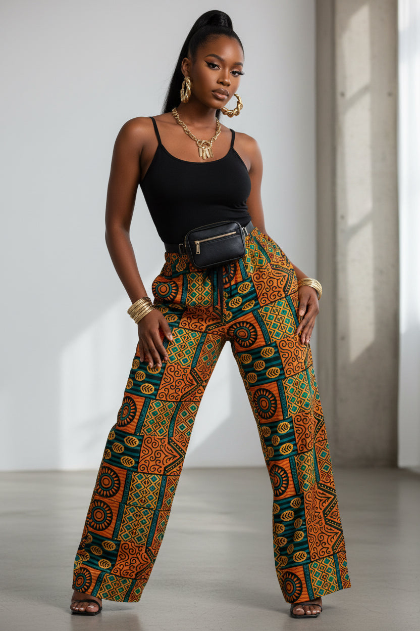 African Print 'Sign of Love' Women's Pajama Pants