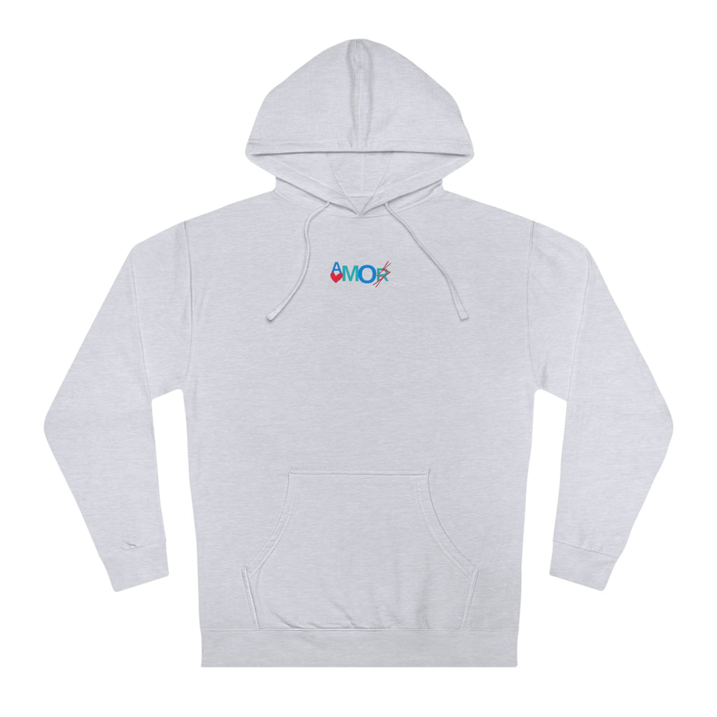 AMORX Unisex Hooded Sweatshirt - Cool and Edgy Love Typography Design Printify