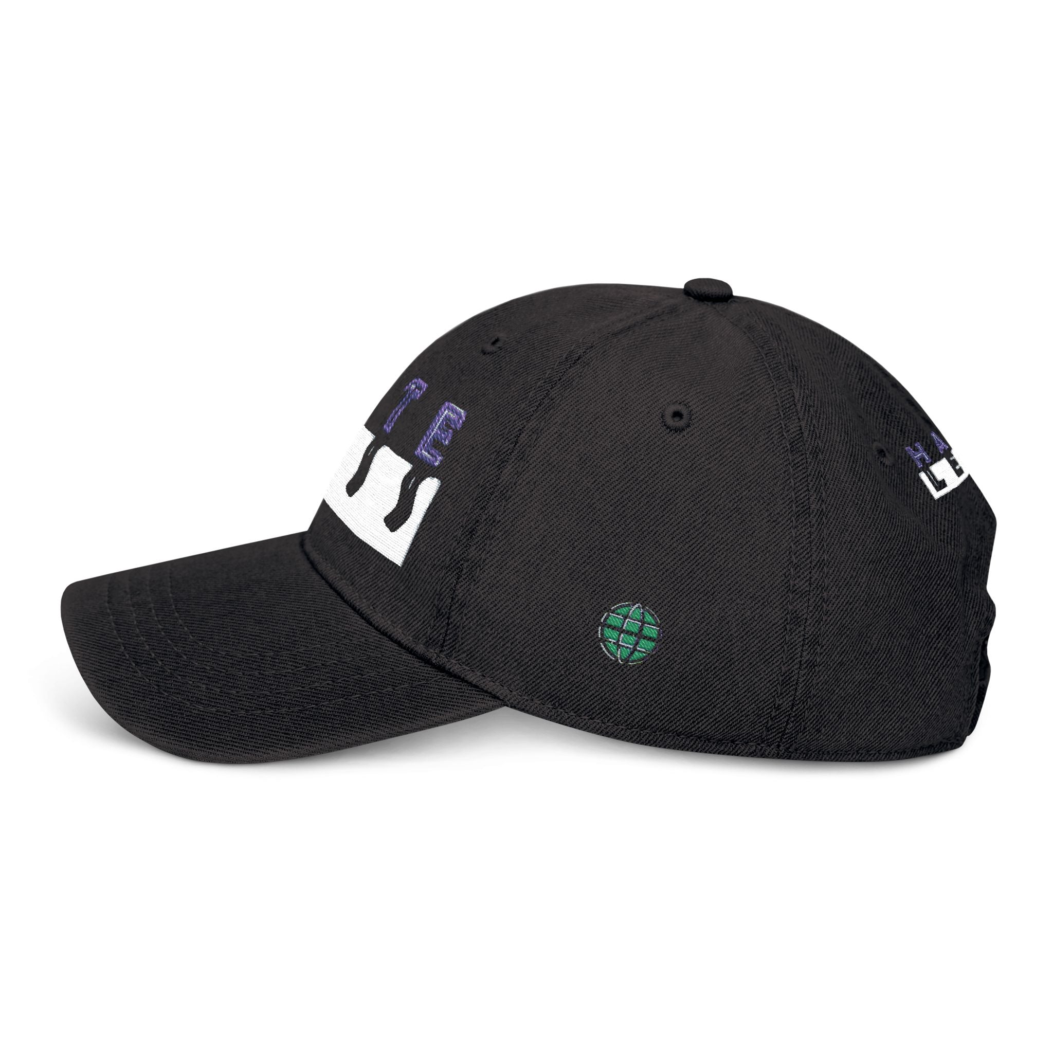 Embroidered Denim Hat - 'HATE LESS' Cap for Positive Vibes