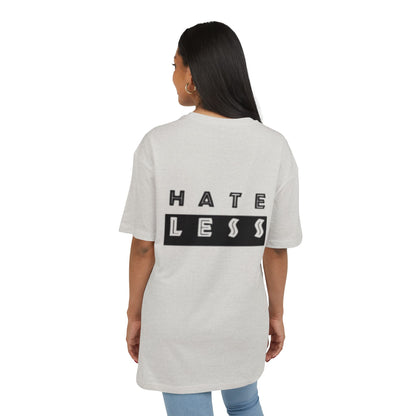 Hate Less Unisex Heavy Oversize Tee - Casual Statement Shirt for Positive Vibes