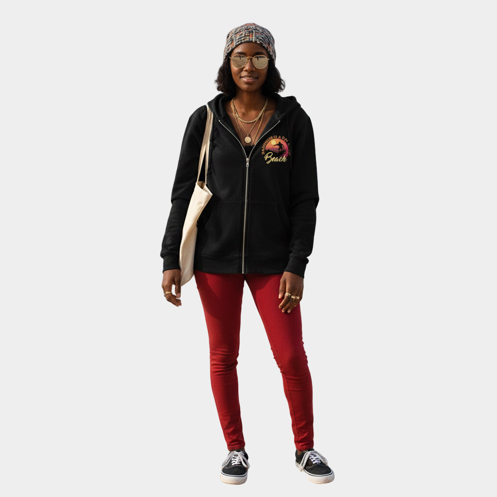 Beach Vibes Full Zip Hoodie, Unisex Printify