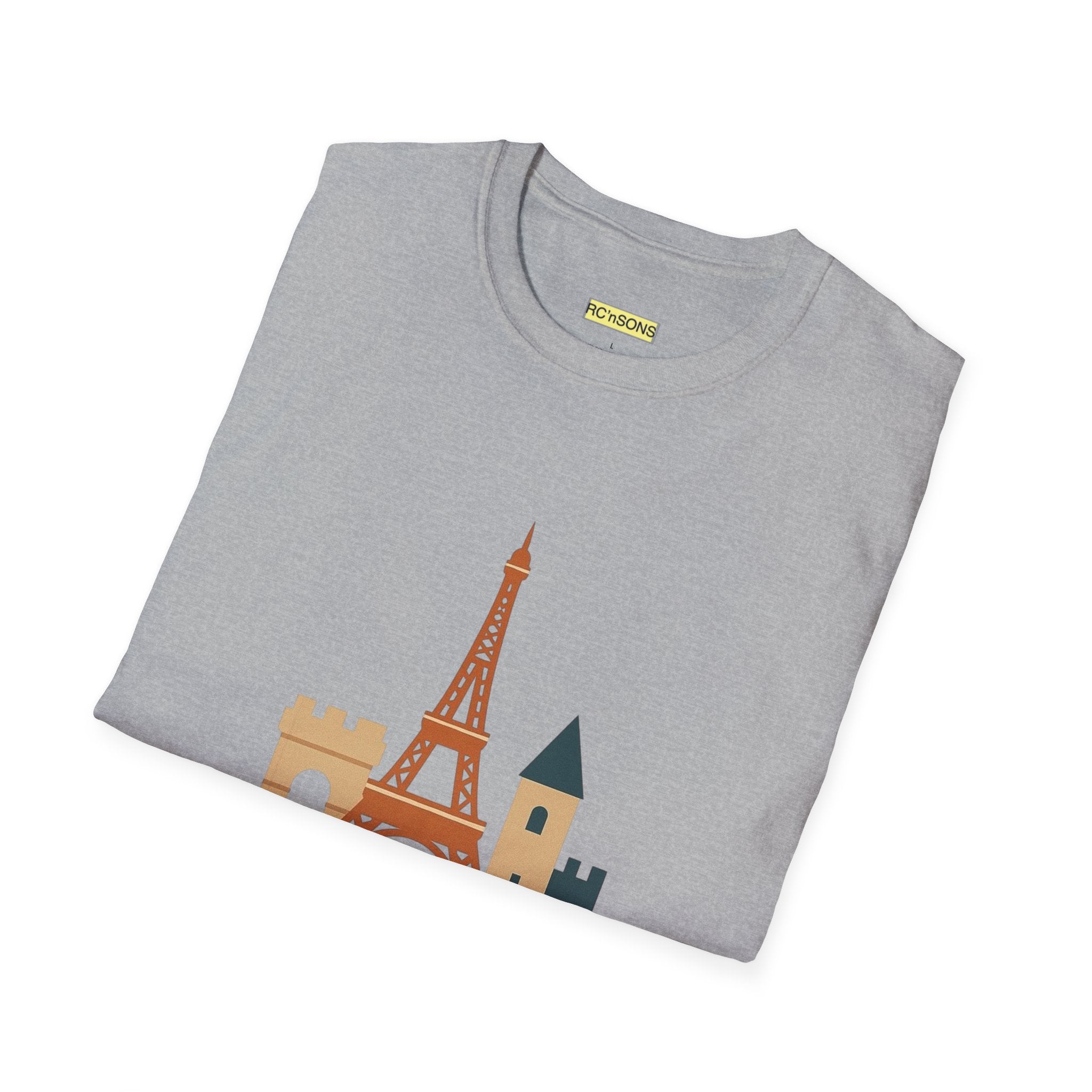Paris Eiffel Tower Unisex T-Shirt, Travel Shirt, Vacation Tee, Parisian Style Apparel, Souvenir Clothing Printify