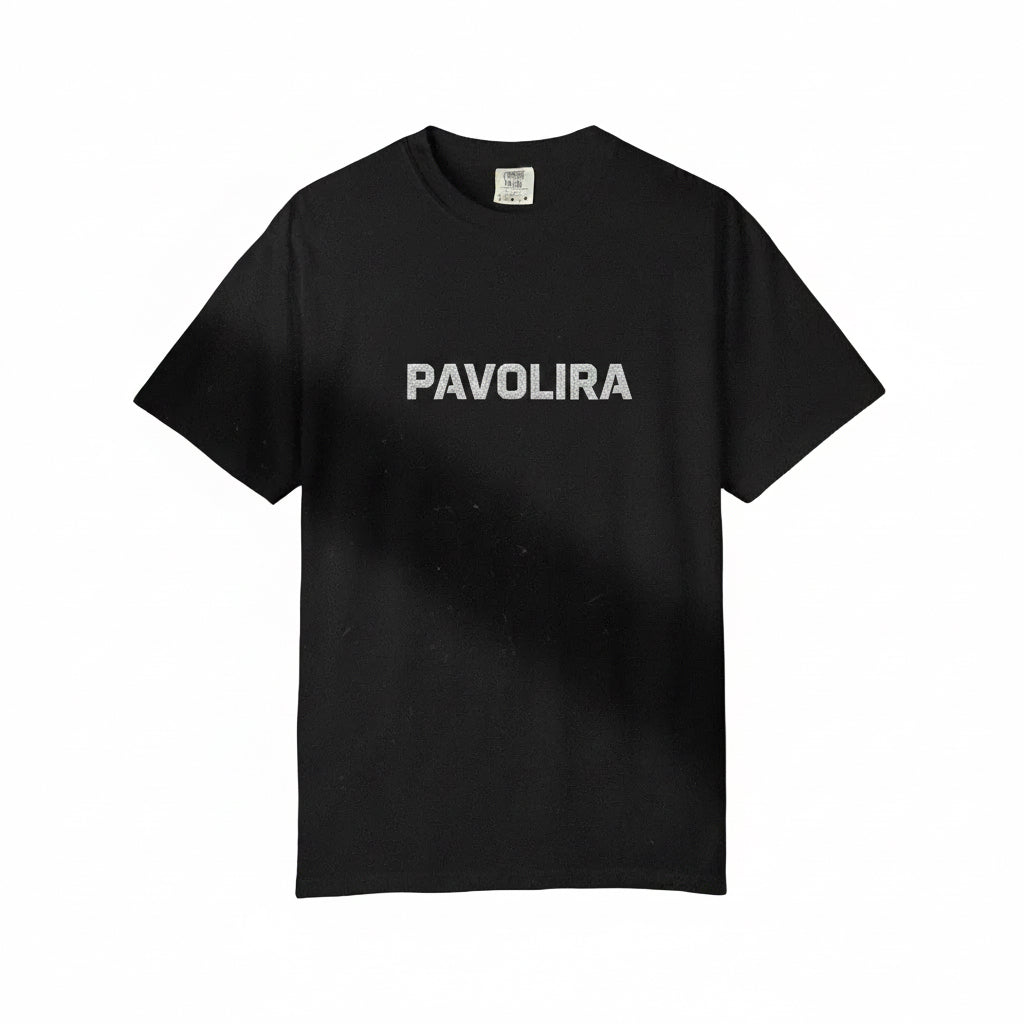 Dazzling 'Pavitra' Script T‑Shirt — Rhinestone Sparkle Graphic Tee