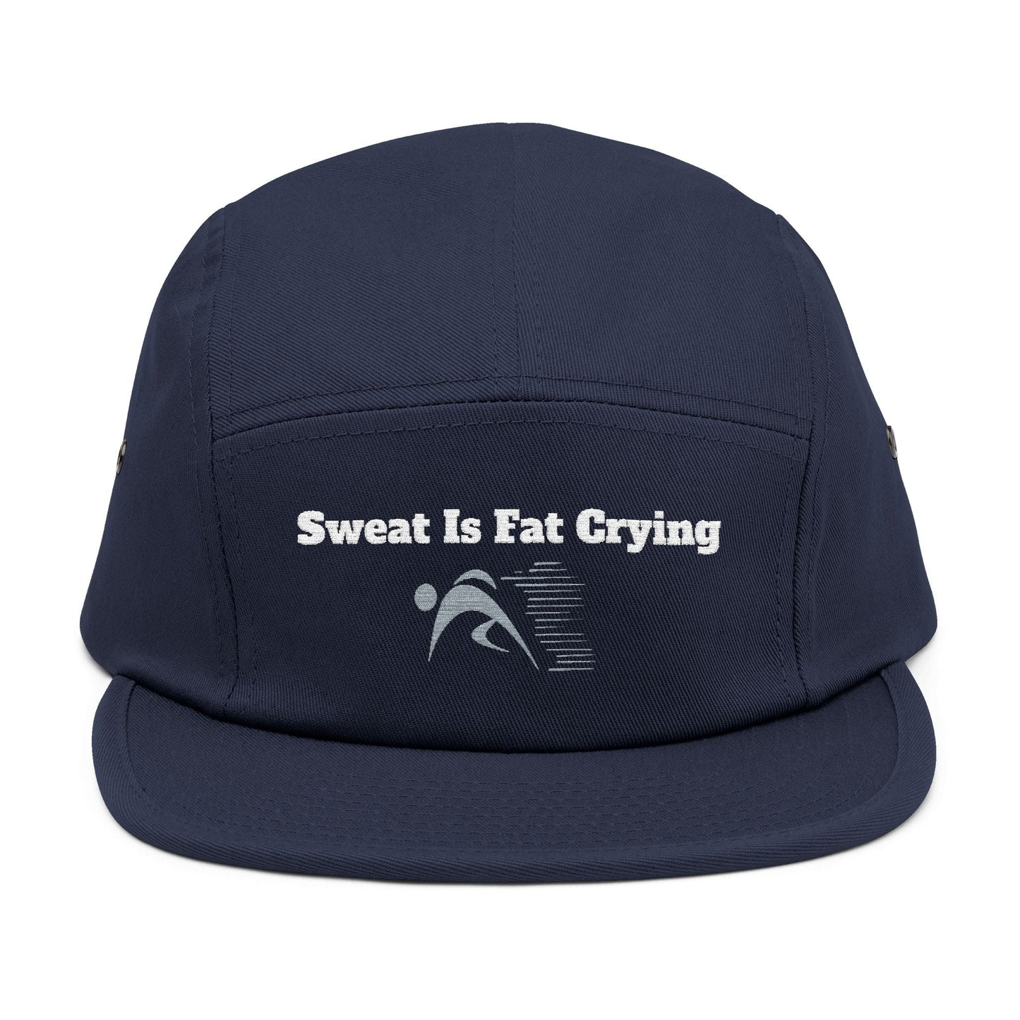 Motivational 5 Panel Cap | Sweat Is Fat Crying | Gym Wear, Sports Cap, Fitness Gift, Outdoor Hat, Workout Accessory Printify