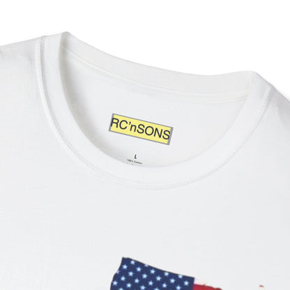 American Flag Tee - Unisex Softstyle T-Shirt for Patriotic Celebrations, 4th of July, Veterans Day, Casualwear, Gift Idea