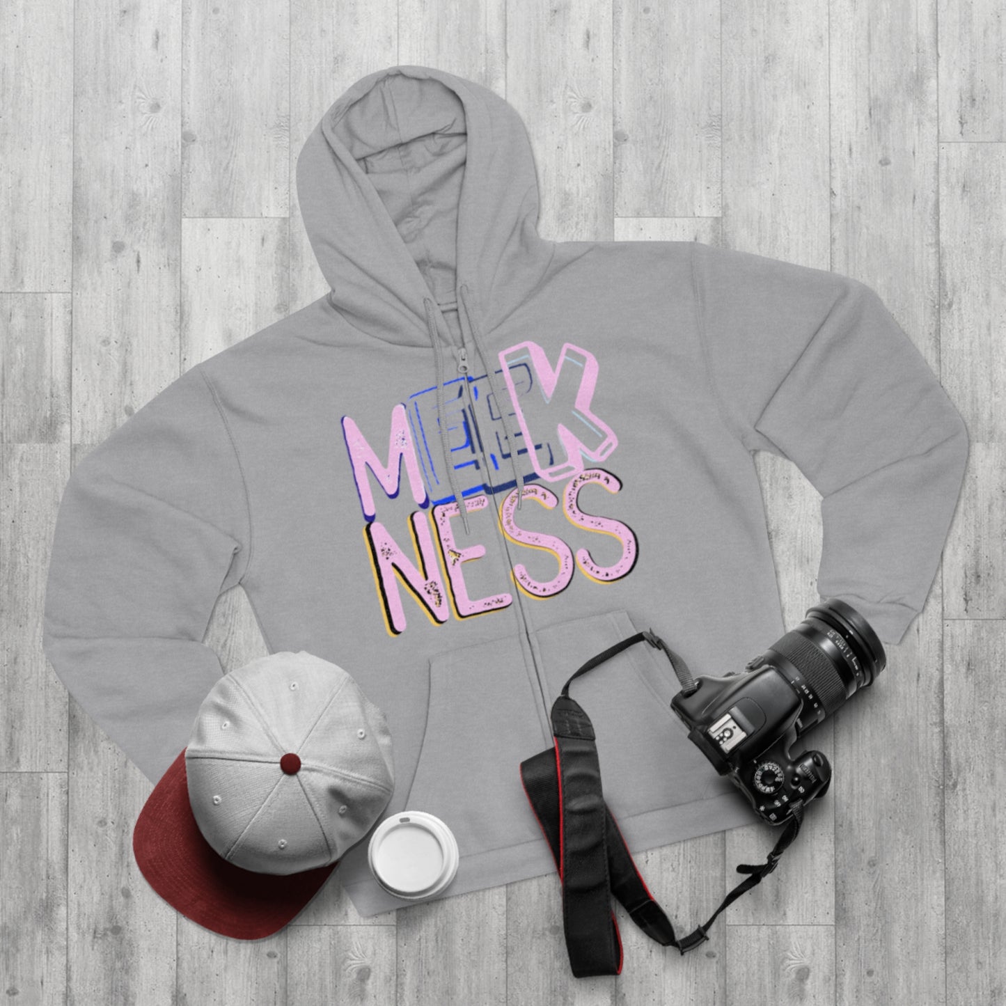 Meekness Unisex Hooded Zip Sweatshirt - Stylish Graphic Zip Hoodie for Everyday Comfort