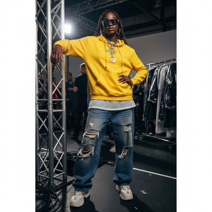 AMORX Unisex Hooded Sweatshirt - Cool and Edgy Love Typography Design Printify