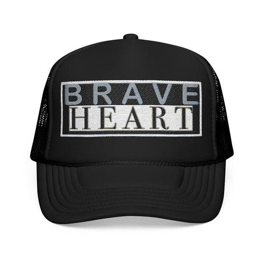 Brave Heart Foam Trucker Hat - Inspirational Cap, Casual Wear, Gift for Him, Adjustable Hat, Outdoor Fashion