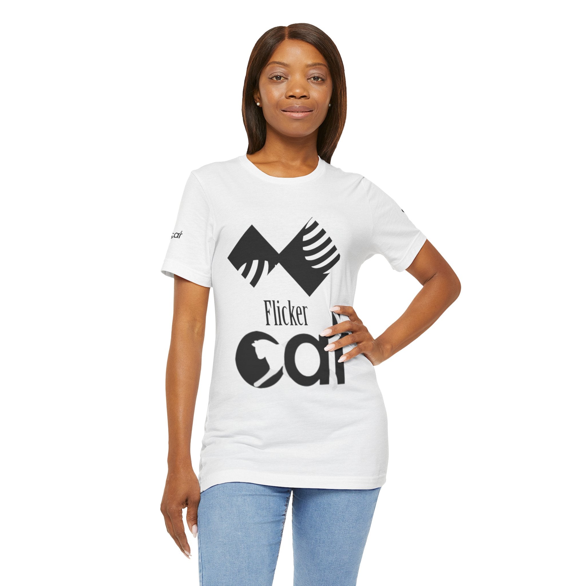Flicker Cat Graphic Tee - Unisex Jersey Short Sleeve T-Shirt for Cat Lovers