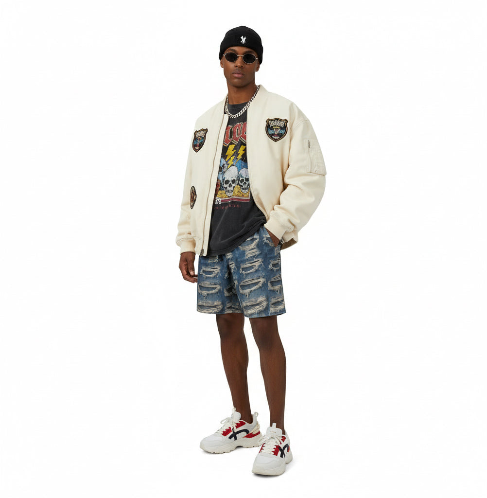 Denim-Inspired Unisex Swim Shorts, Cool Beachwear, Summer Essentials, Vacation Outfit, Stylish Swim Trunks, Perfect for Pool Parties Printify