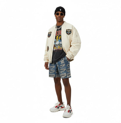 Denim-Inspired Unisex Swim Shorts, Cool Beachwear, Summer Essentials, Vacation Outfit, Stylish Swim Trunks, Perfect for Pool Parties Printify