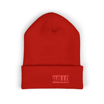 Beanie Hat - Hallo Embroidered Design