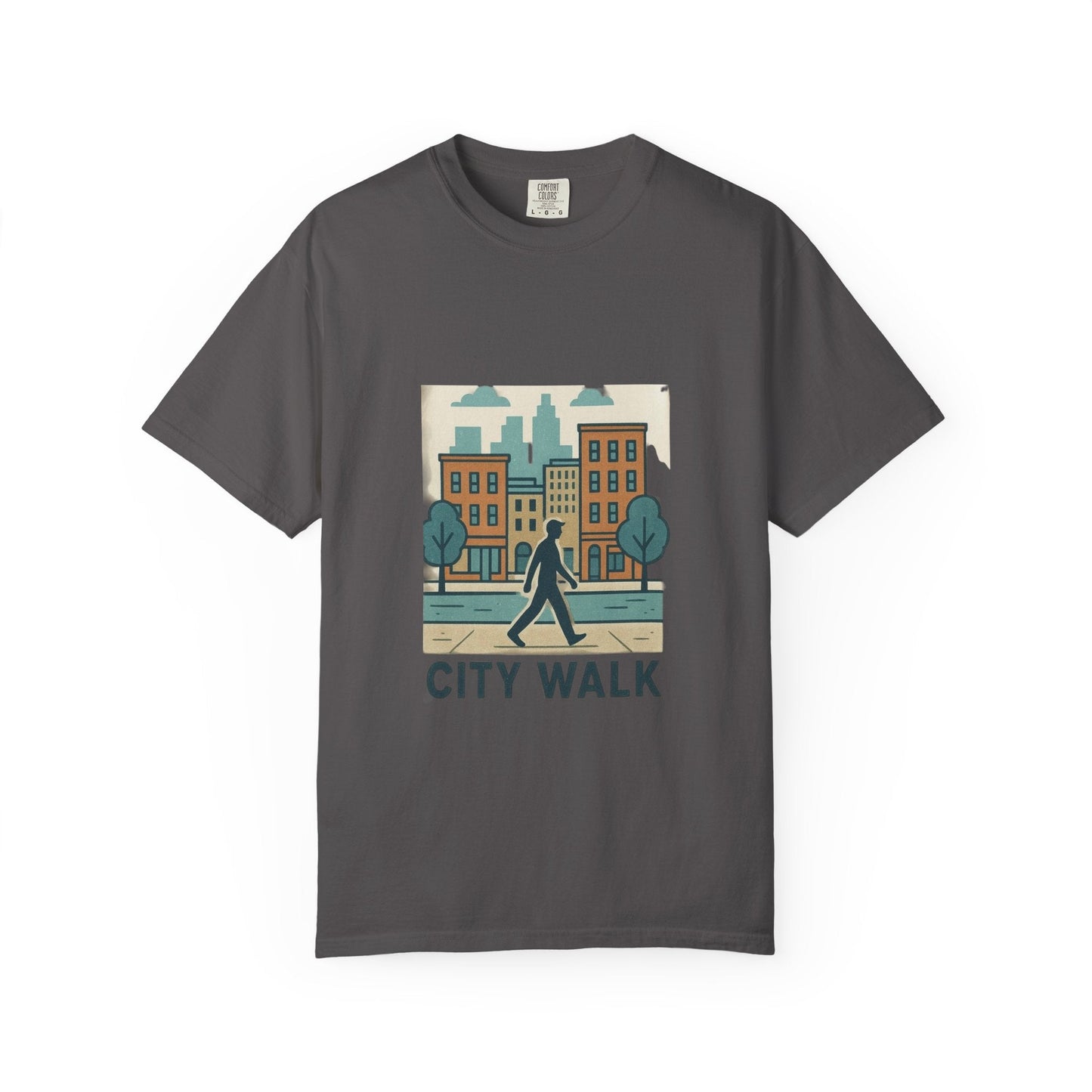 City Walk Unisex Garment-Dyed T-shirt, Urban Streetwear, Casual Fashion, Gift for City Lovers, Travel Enthusiast Apparel Printify