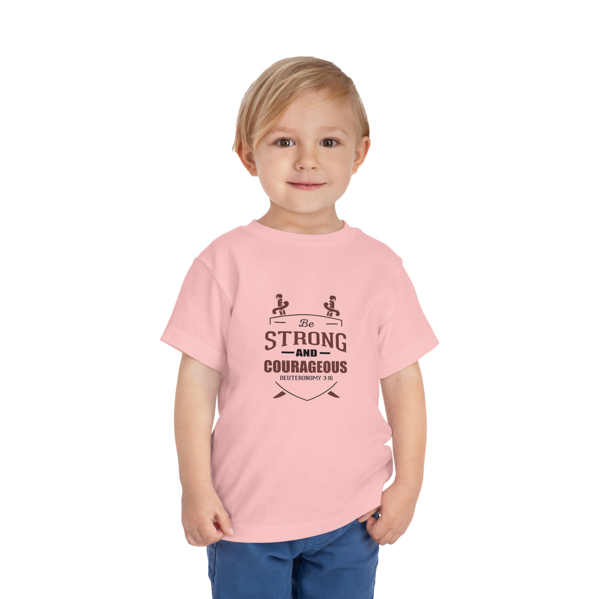 Soyez fort et courageux Tee-shirt pour tout-petits 